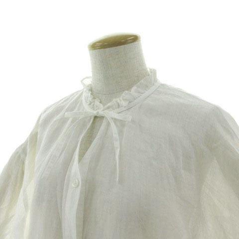 センソユニコ Senso unico Dw2R フリルネックリネンシアーシャツ