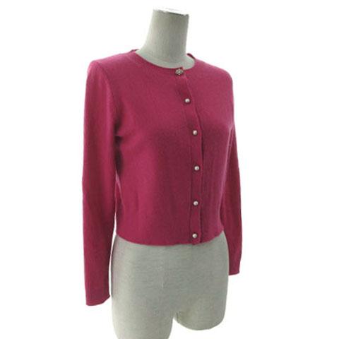 【中古】トッカ TOCCA カシミヤニットカーディガン ビジュー パールボタン カシミヤ100％ ピンク XS レディース トッカ TOCCA カシミヤニットカーディガン ビジュー パールボタン