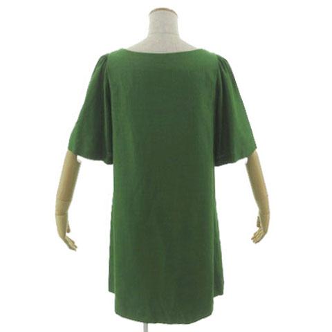 専用 アクリス AKRIS punto リネンワンピース グリーン アナトリエ ANATELIER リネンライクワンピース 528-57056 ボートネック