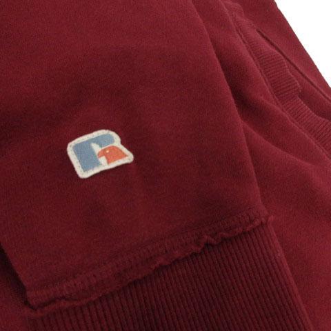 【中古】ラッセル アスレチック RUSSELL ATHLETIC スウェットパーカー RBM12F040 ロゴ ジップアップ 裏起毛 エンジ L ラッセル アスレチック RUSSELL ATHLETIC スウェットパーカー