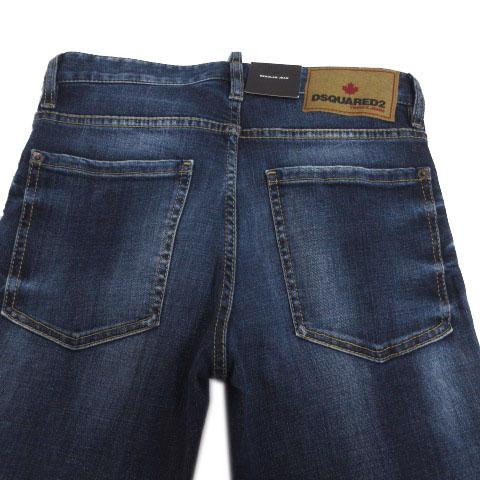 【中古】未使用品 ディースクエアード REGULAR JEAN ジーンズ S74LB1516 ユーズド加工 ストレッチ インディゴ 青 42 DSQUARED2（ディースクエアード） 未使用品 DSQUARED2 REGULAR JEAN