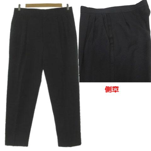 【中古】ヴェルサス VERSUS ジャンニヴェルサーチ パンツ スラックス タック 側章 イタリア製 コットン混 ブラック 50 ヴェルサス VERSUS ジャンニヴェルサーチ パンツ スラックス タック 側