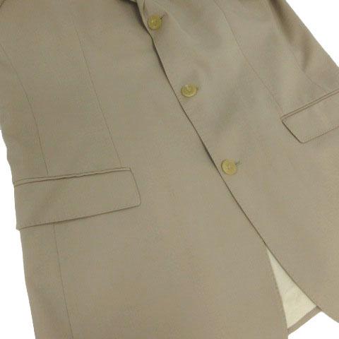 【中古】ヒューゴボス HUGO BOSS ジャケット Super140上質ウール テーラードカラー シングル 3B ベージュ 42 メンズ ヒューゴボス HUGO BOSS ジャケット Super140上質ウール テーラード