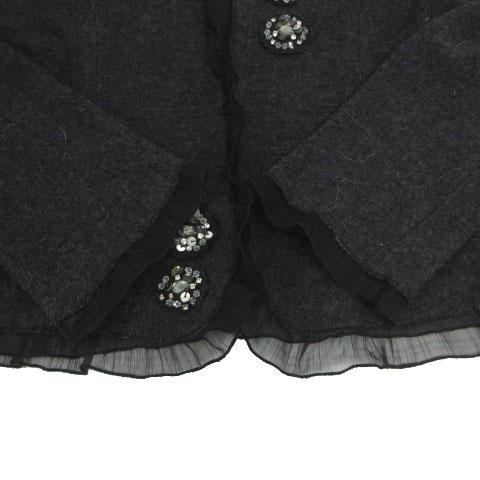 エムズグレイシー M'S GRACY レース切替え ビジュー ビーズ ウール