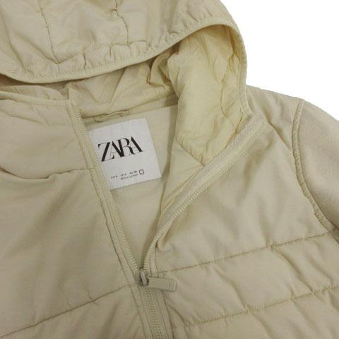ZARA（ザラ） コンビキルティングジャケット フード付き 中綿入り