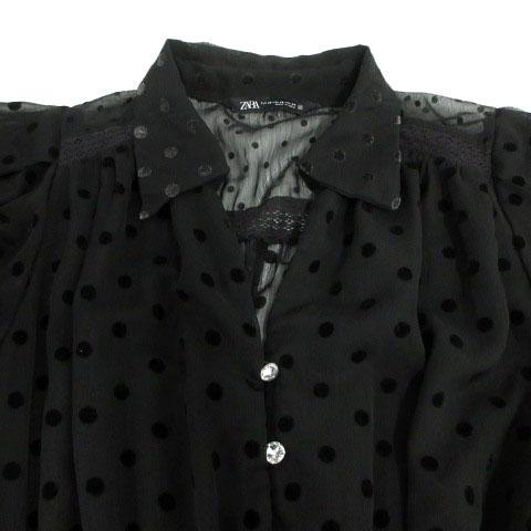 ZARA（ザラ） ドット ティアードロングワンピース 7200/223/800