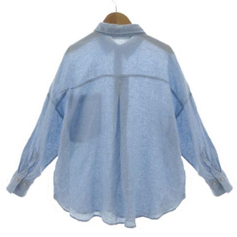 ZARA（ザラ） リネンシャツ 8372/034/403 胸ポケ 長袖 オーバーサイズ 