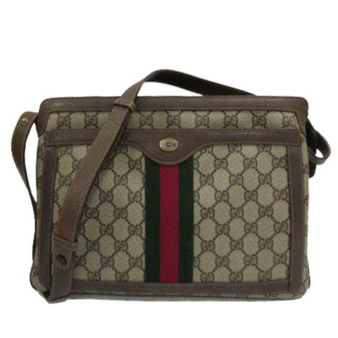 GUCCI GGスプリーム シェリーライン pvc ショルダーバック ブラウン GUCCI（グッチ） オールドグッチ GGスプリーム シェリーライン 14.02