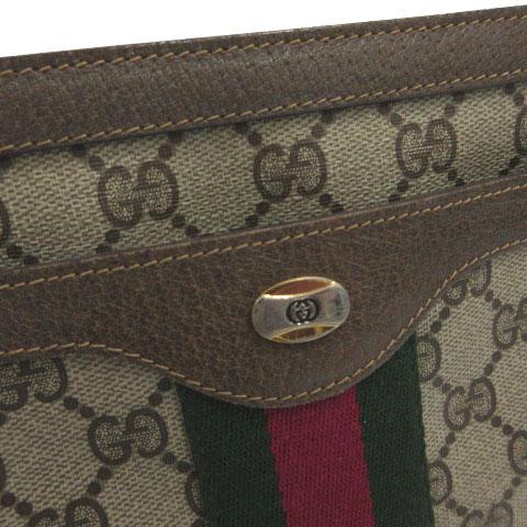グッチ GUCCI オールドグッチ GGスプリーム シェリーライン 14.02.013 ショルダーバッグ イタリア製 PVC レザー ブラウン_1