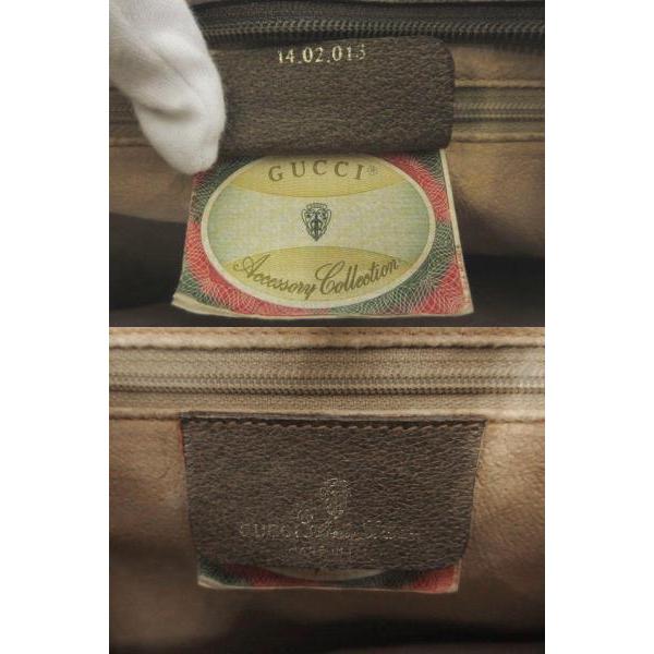 グッチ GUCCI オールドグッチ GGスプリーム シェリーライン 14.02.013 ショルダーバッグ イタリア製 PVC レザー ブラウン_5