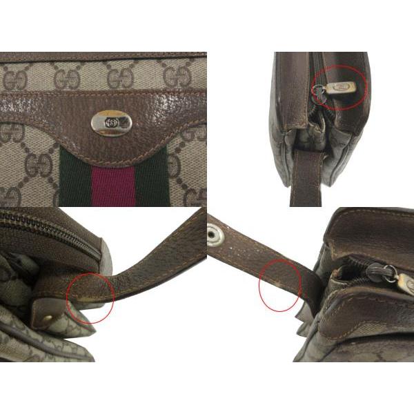 グッチ GUCCI オールドグッチ GGスプリーム シェリーライン 14.02.013 ショルダーバッグ イタリア製 PVC レザー ブラウン_7