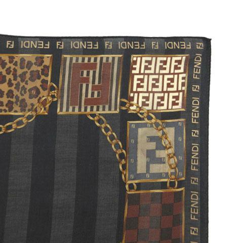 FENDI（フェンディ） スカーフ ズッカ柄 チェーン レオパード ヒョウ柄
