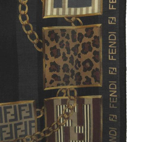 FENDI（フェンディ） スカーフ ズッカ柄 チェーン レオパード ヒョウ柄