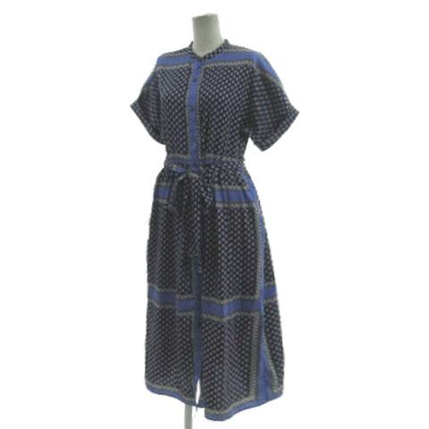 ZARA（ザラ） ペイズリー柄シャツワンピース バンドカラー 半袖 袖