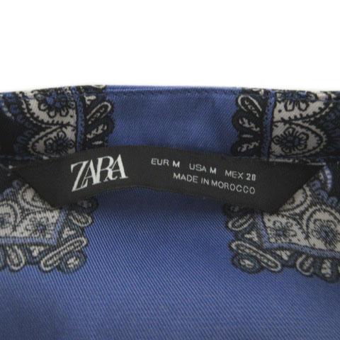 ZARA（ザラ） ペイズリー柄シャツワンピース バンドカラー 半袖 袖