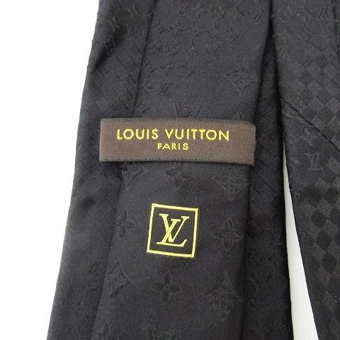 中古 ルイヴィトン LOUIS VUITTON モノグラク 格子 ネクタイ シルク100