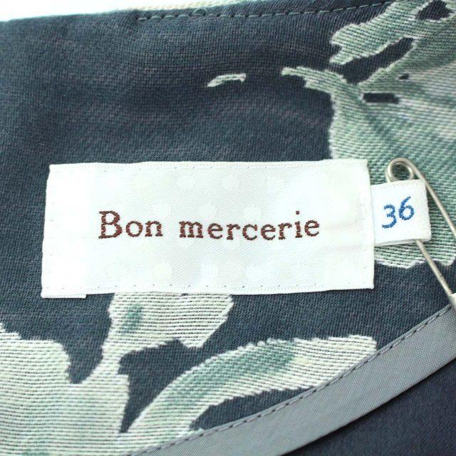 売り切り御免 緑 ネイビー 紺 36 S 花柄 シースルー クルーネック 半袖 ひざ丈 ワンピース Mercerie Bon ボンメルスリー 中古 グリーン 古着 Ty ベクトル ホワイト 白 ワンピース Www Harmonylu Com