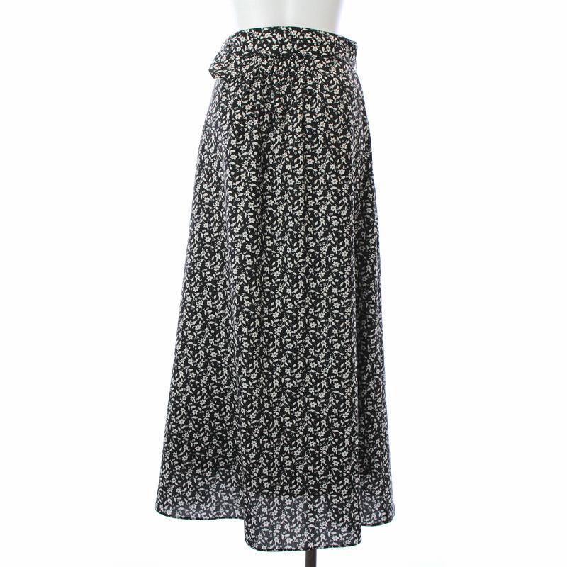 ミラオーウェン Mila Owen 19AW 花柄ストレートフレアスカート ロング