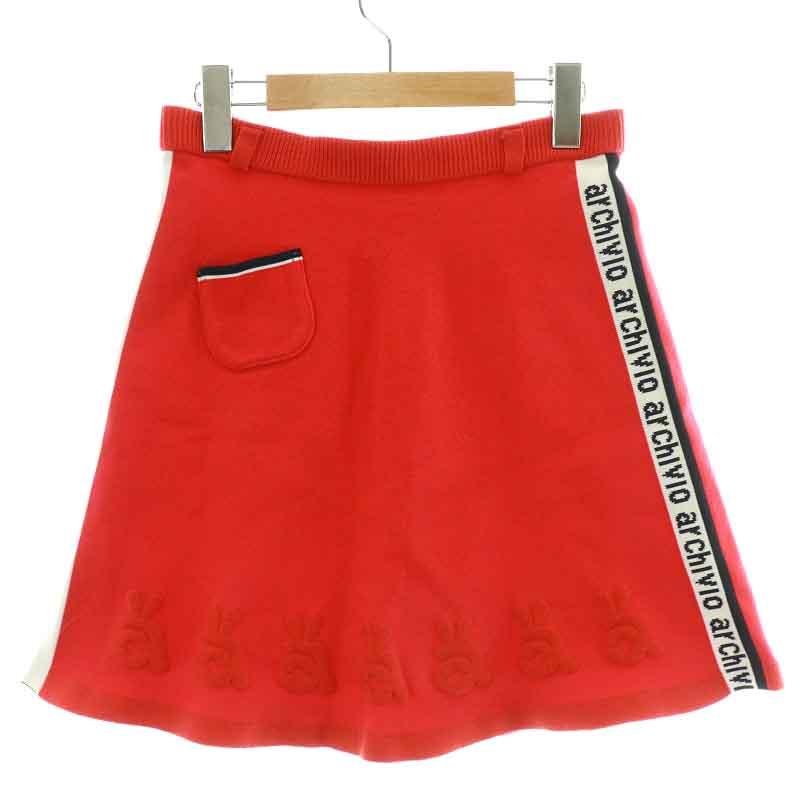 アルチビオ　台形スカート　赤 archivio アルチビオ 赤 レッド スカート 40 美品 - メルカリ