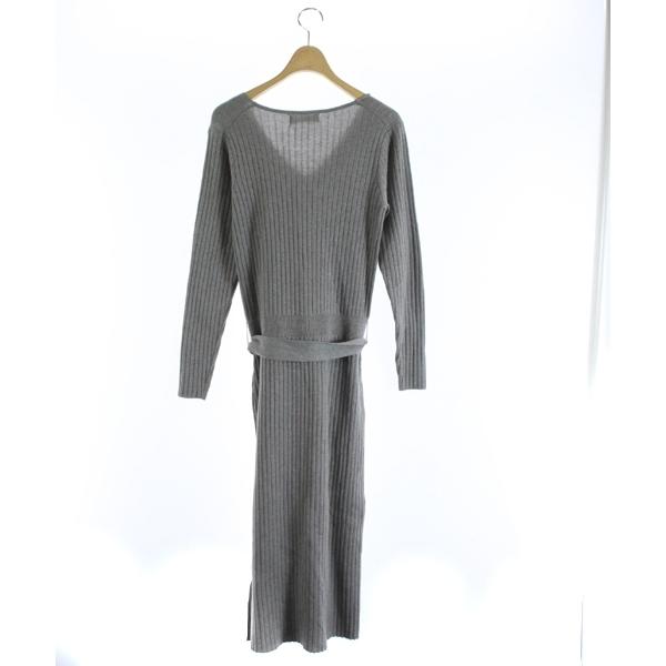 中古 アンデミュウ Andemiu ワンピース リブニット 長袖 ロング ベルト F グレー Mr11 レディース ベクトル 古着 160 ブランド古着販売のベクトル 通販 Yahoo ショッピング