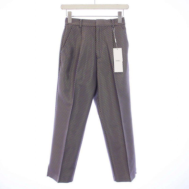 未使用品 コエル COEL タグ付き ドットジャガードパンツ ハイウエスト  