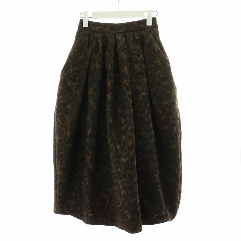 未使用品 コエル COEL レオパード変形タックスカート フレアスカート  
