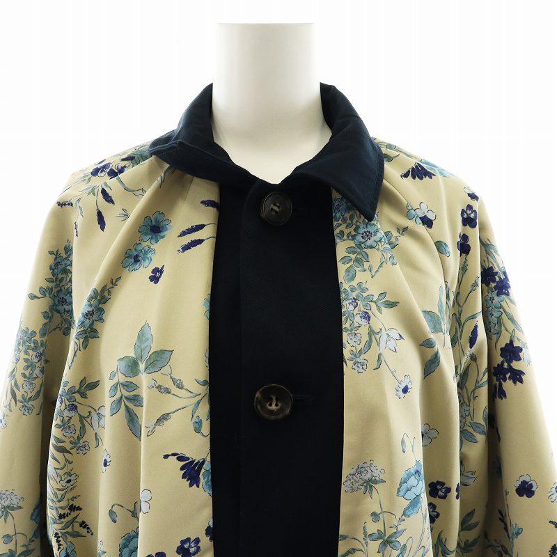 未使用品 コエル COEL リバーシブルステンカラーコート ロング丈 花柄  