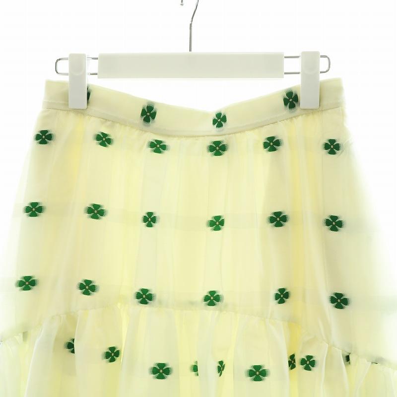 未使用品 コエル COEL 小花チェックジャガードスカート フレアスカート  