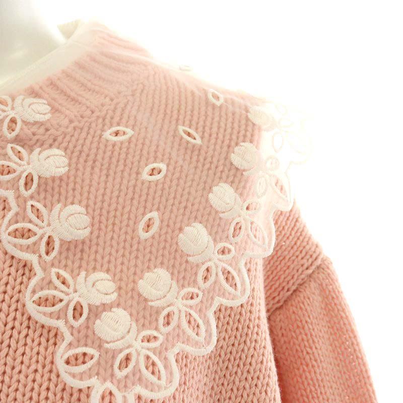 UNMINOU アンミヌ ED11601 チュールカラーニットカーディガン アンミヌ UNMINOU チュールカラーニットカーディガン コットン