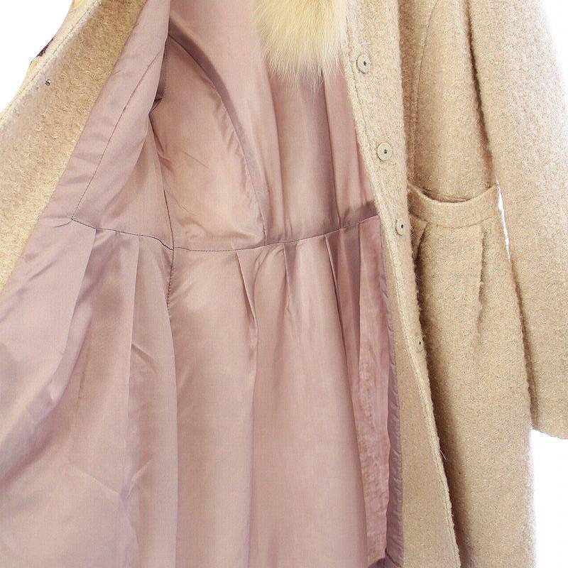 ジルスチュアート JILL STUART ノーカラーコート ロング ツイード 