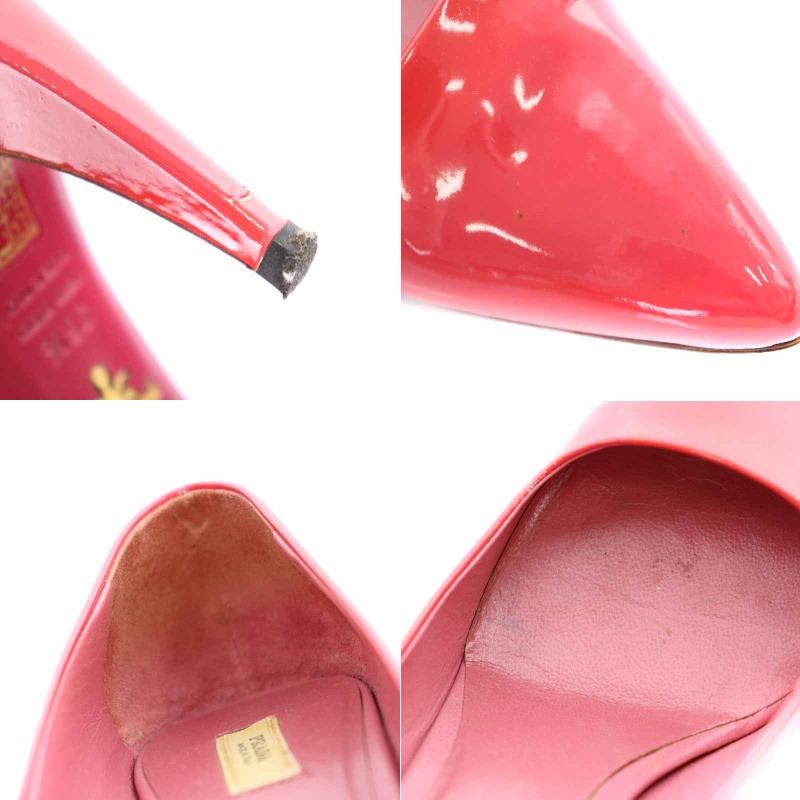 【新品】PRADA ピンク ポインテッドトゥ ハイヒール PRADA ピンク ポインテッドトゥシューズ 36.5