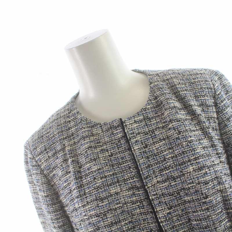 レリアン Leilian ネミカ NEMIKA ノーカラーコート ロング ツイード 11