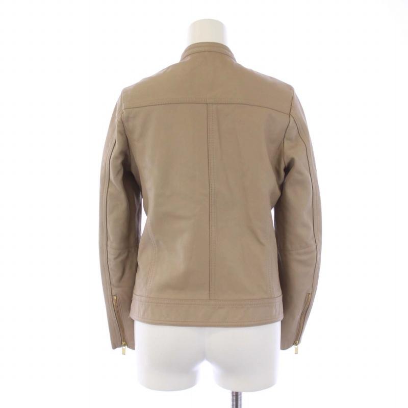 NOBLE ソフトラムレザーライダースブルゾン ベージュ 36