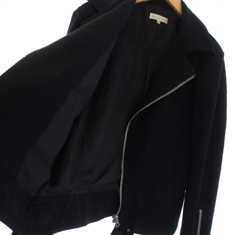 ポール＆ジョー PAUL&JOE ライダースジャケット ジップアップ ウール S
