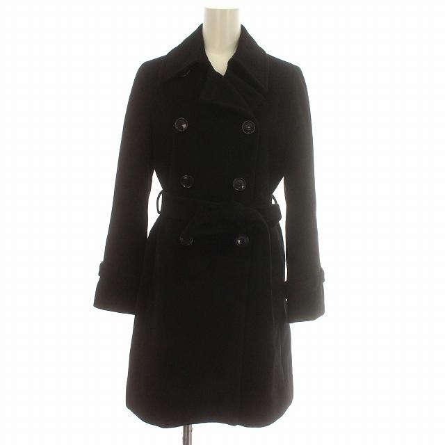 INED（イネド） コート アンゴラ混 ウール ダブルコート 7 S 黒