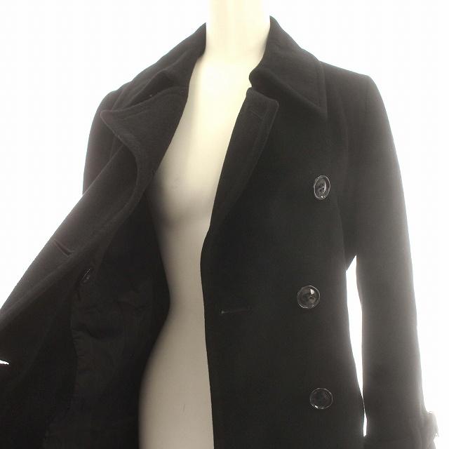 INED（イネド） コート アンゴラ混 ウール ダブルコート 7 S 黒