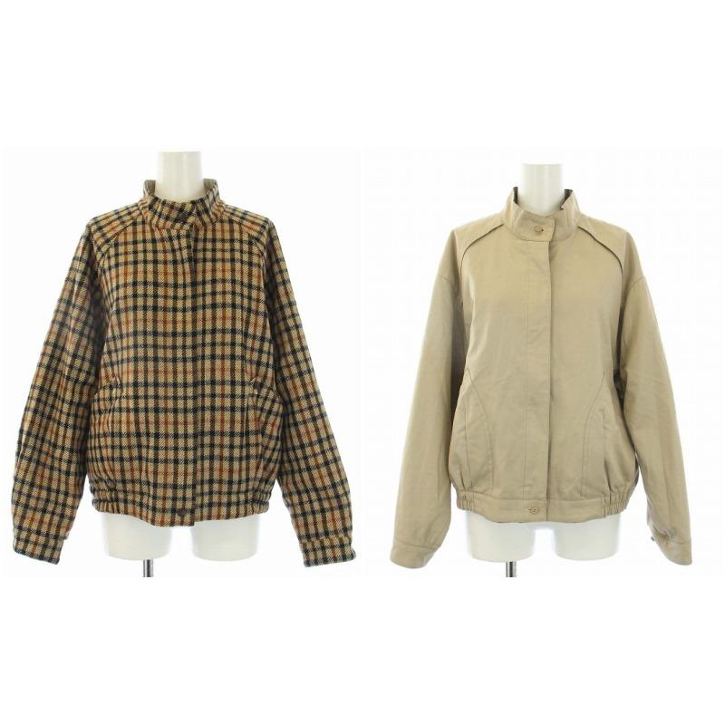 DAKS　ニットブラウンチェック リバーシブルジャンパー　Mサイズ DAKSニットブラウンチェック リバーシブルジャンパーMサイズ
