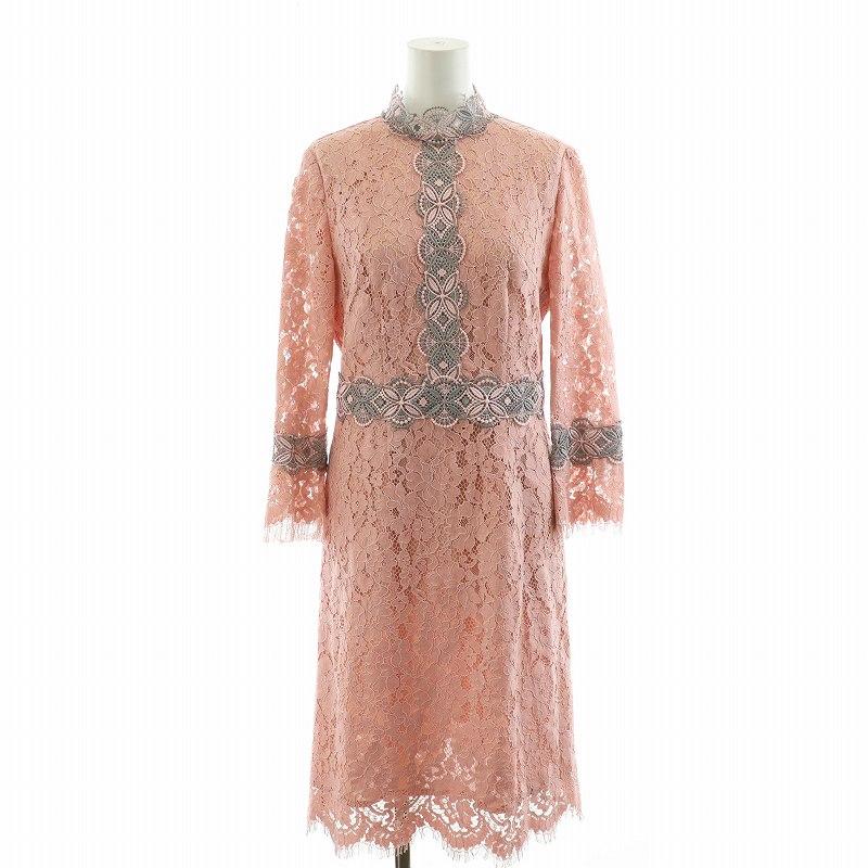 クリスセリーン CHRIS CELIN ワンピース 長袖 総レース ひざ丈  