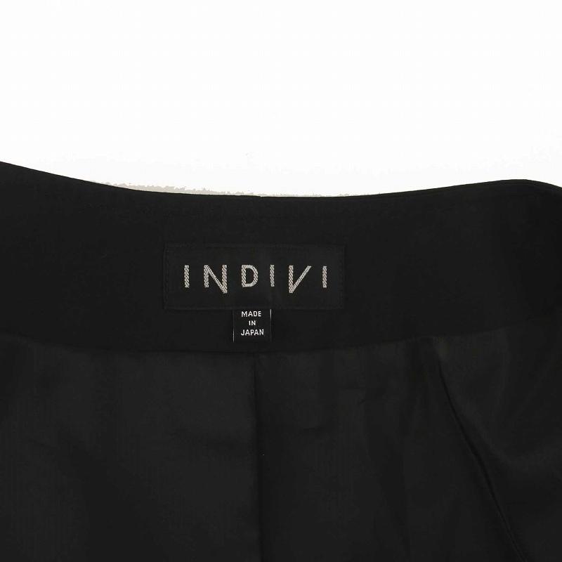 INDIVI インディヴィ ノーカラージャケット 薄手 ジップアップ 
