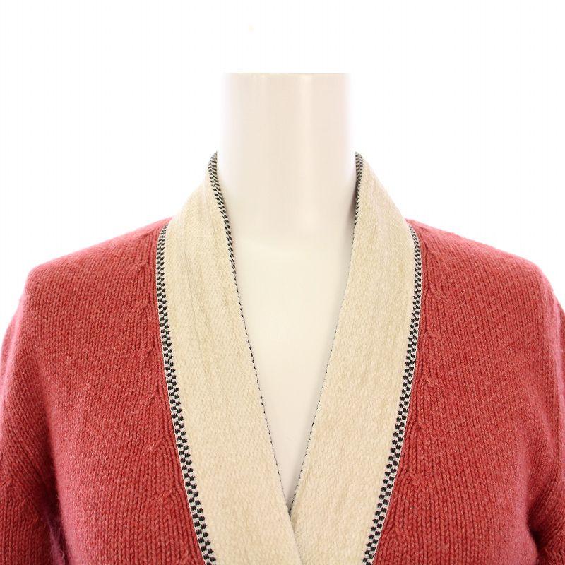 エトロ ETRO ニット カーディガン 長袖 Vネック ウール カシミヤ 38 赤