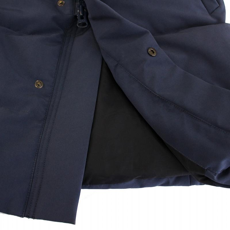 極美品 ダントン ダウンコート ラクーンファー付き ネイビー ロング 38 ダントン DANTON FAKE FAR HOODED DOWN COAT フェイクファー