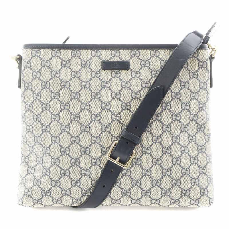 GUCCI グッチ GGスプリーム ショルダーバッグ レザー キャンバス