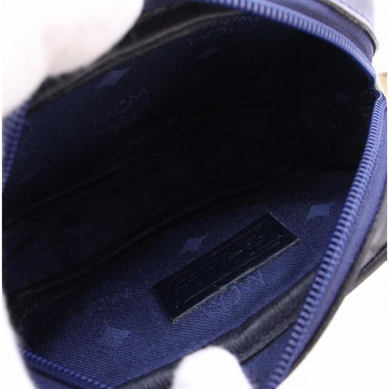 エムシーエム MCM ショルダーバッグ ヴィトセス柄 レザー 白 黒 /BM