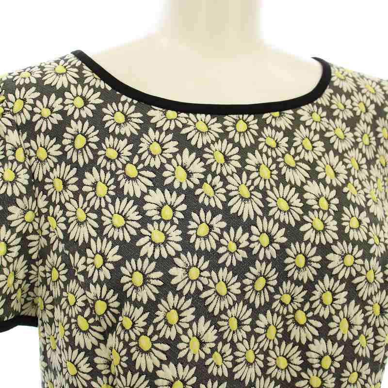 【美品】 エムズグレイシー ワンピース 花柄 リボン 半袖 サイズ40 エムズグレイシー M'S GRACY 25SS 花柄 リボン ワンピース