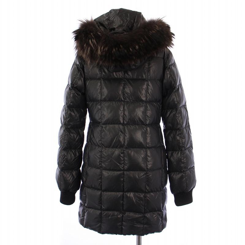 【美品】DUVETICA ロングダウン 黒 38 フードファー ブラック DUVETICA（デュベティカ） DUVETICA CIRENE ダウンコート ロング