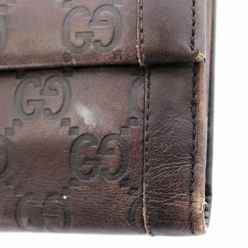 GUCCI（グッチ） 長財布 146199 シマレザー GG 二つ折り 茶 ブラウン