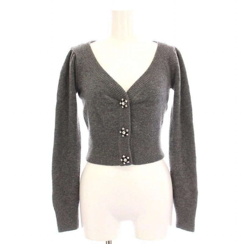 N°21 ヌメロヴェントゥーノ ビジュー リボン レース ニット カーディガン