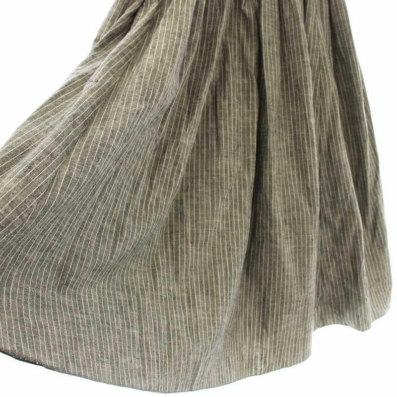 【中古】ハウス HUIS. フレアスカート 402-0226-08DGYST ロング ストライプ柄 スカート F グレー ハウス HUIS. フレアスカート 402-0226-08DGYST ロング ストライプ柄