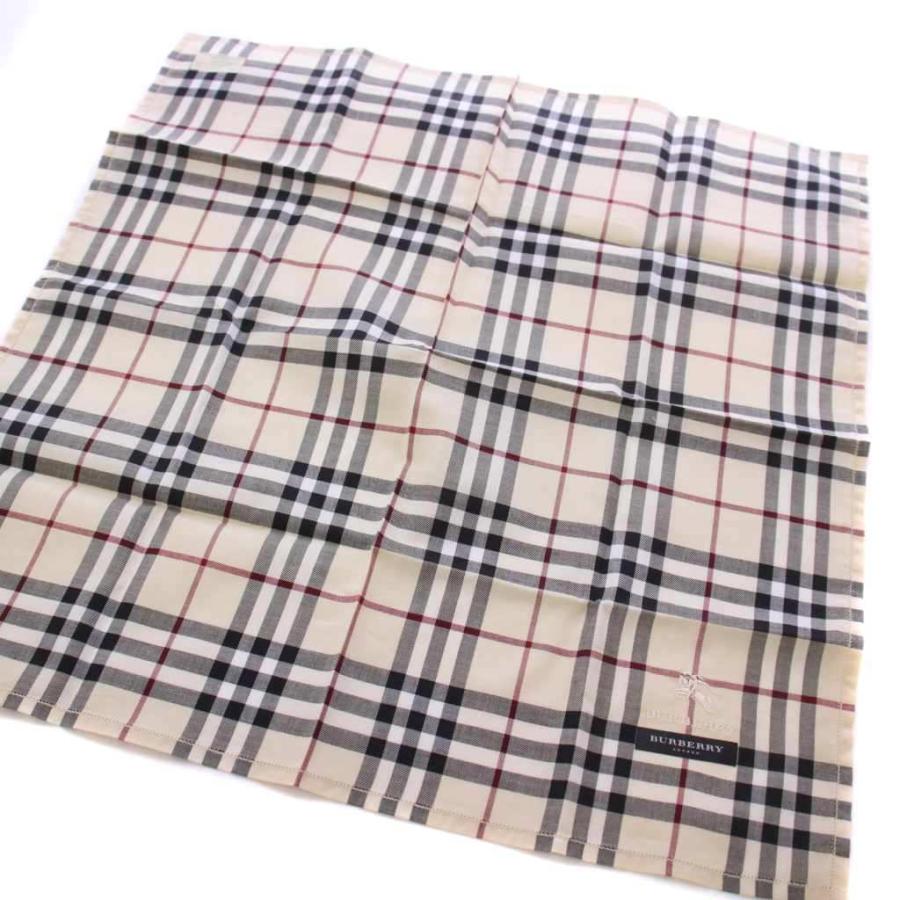 BURBERRY（バーバリー） ハンカチ ノバチェック ロゴ刺繍 ベージュ /BM
