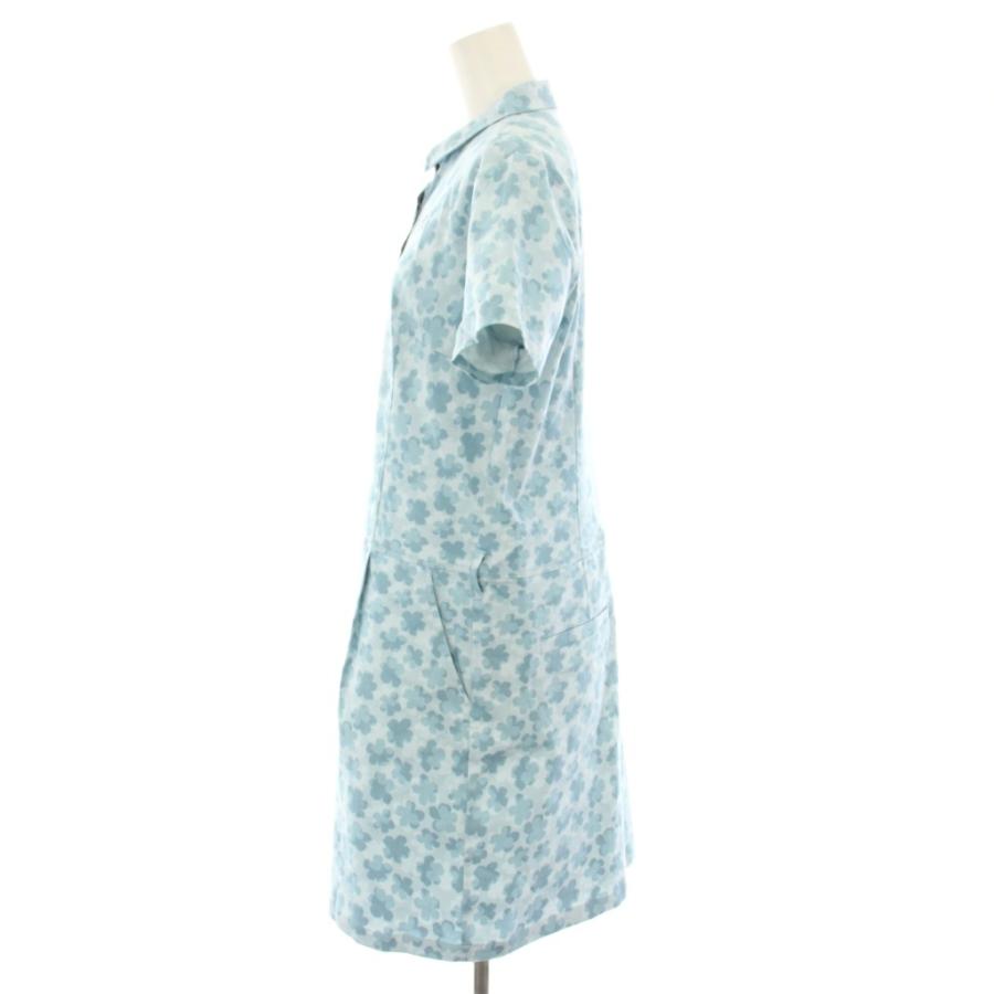 zoy ゾーイ　ワンピース ゾーイ ZOY シャツワンピース ひざ丈 半袖 総柄 花柄 ラインストーン